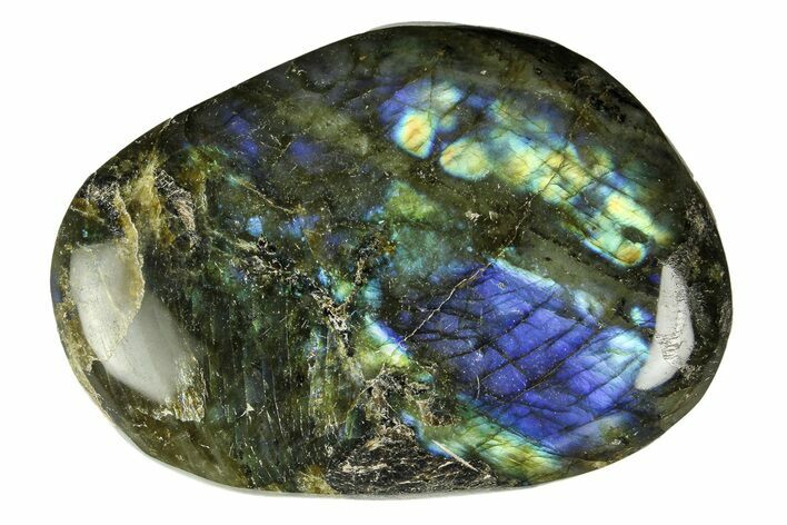 Flashy, Polished Labradorite Palm Stone - Madagascar #290503